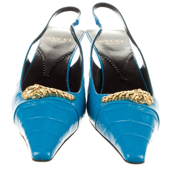 Gucci Embossed Leather Pumps - Picture 1 of 5